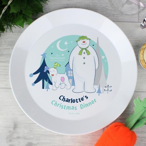 Personalised The Snowman & The Snowdog Plastic Plate Extra Image 1